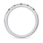 Black and White Diamond Half-Eternity Wedding Band Ring