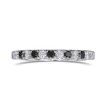 Black and White Diamond Half-Eternity Wedding Band Ring