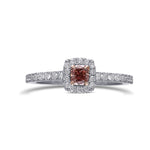 Fancy Deep Pink Cushion Halo Diamond Ring