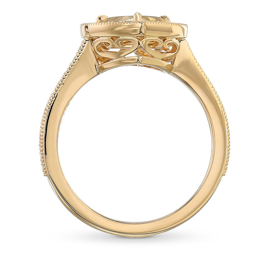 Chameleon Heart Halo Diamond Ring