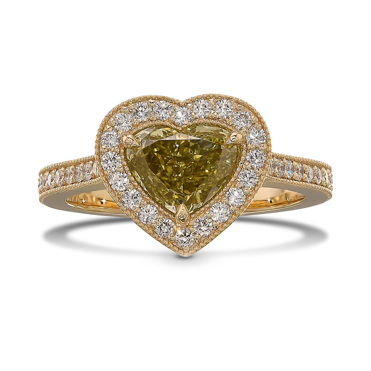 Chameleon Heart Halo Diamond Ring