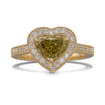 Chameleon Heart Halo Diamond Ring