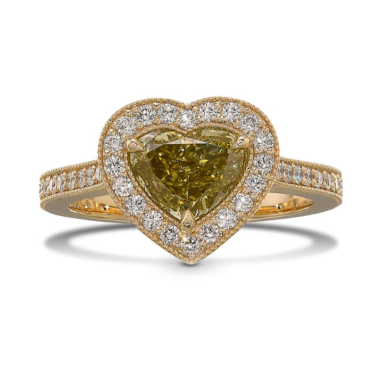 Chameleon Heart Halo Diamond Ring