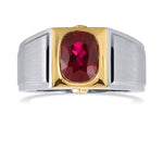Burmese "Pigeon Blood" Cushion Ruby Gents Ring