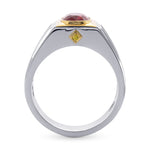 Burmese "Pigeon Blood" Cushion Ruby Gents Ring
