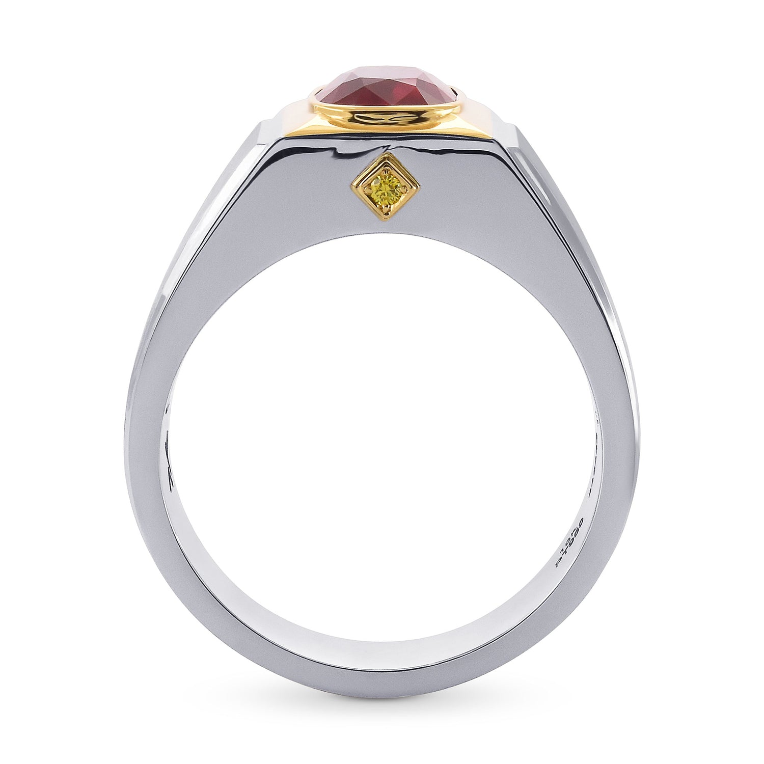 Burmese "Pigeon Blood" Cushion Ruby Gents Ring