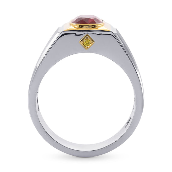 Burmese "Pigeon Blood" Cushion Ruby Gents Ring