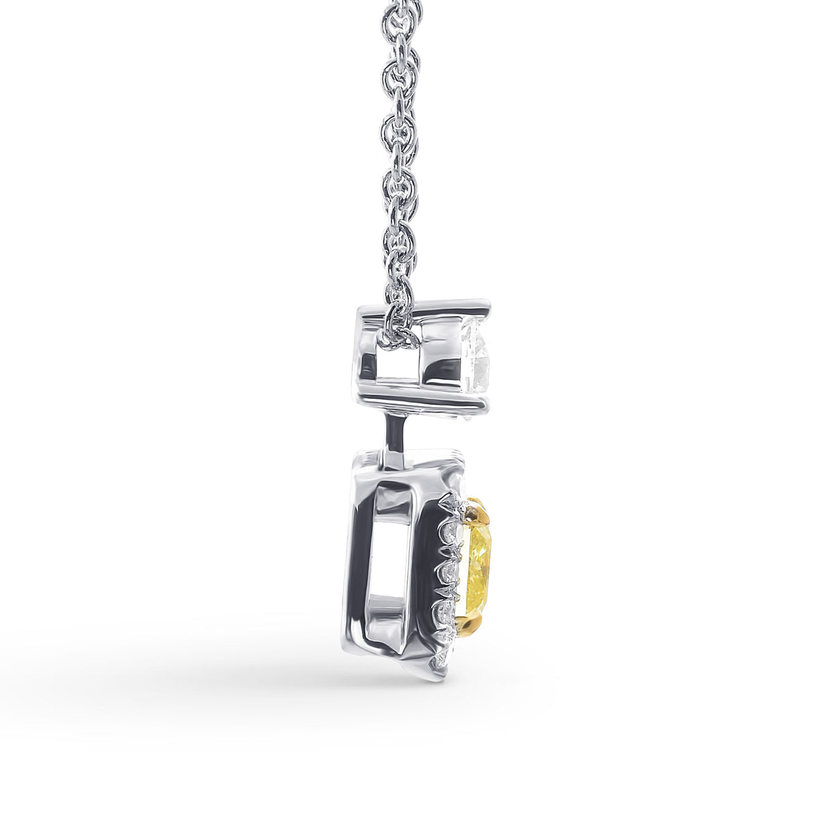 Fancy Intense Yellow Cushion Diamond Pendant