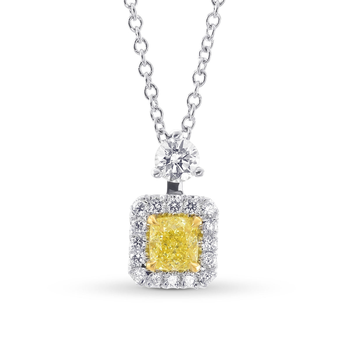 Fancy Intense Yellow Cushion Diamond Pendant