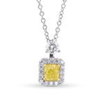 Fancy Intense Yellow Cushion Diamond Pendant