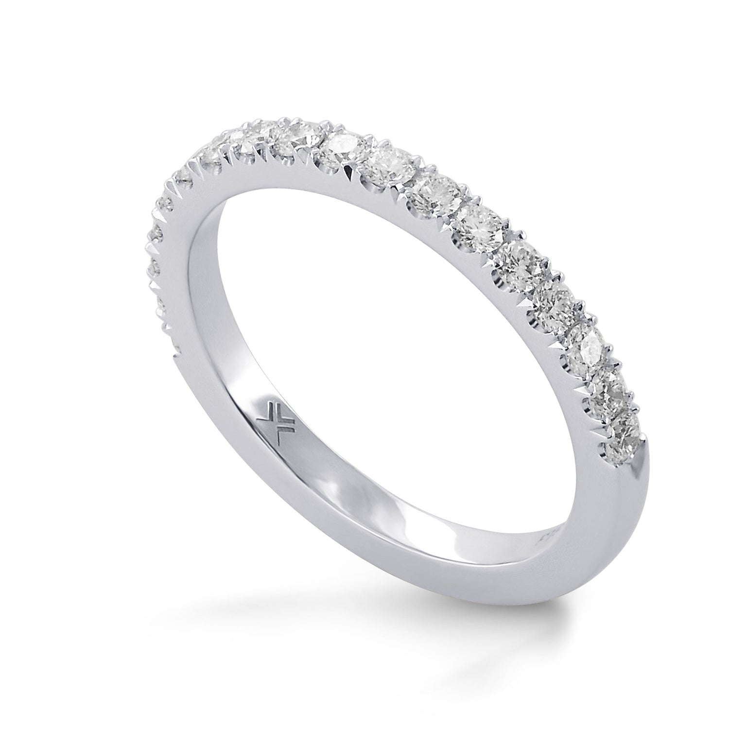 Open Pave Diamond Half Eternity Ring