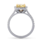 Fancy Yellow Radiant Diamond Halo Ring