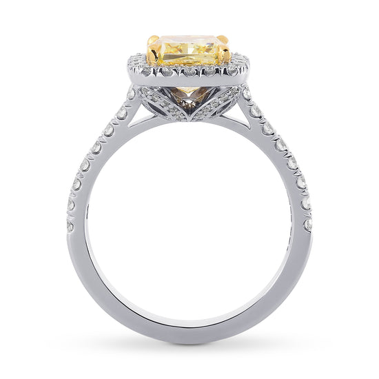 Fancy Yellow Radiant Diamond Halo Ring