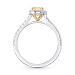 Fancy Yellow Cushion Halo Diamond Ring
