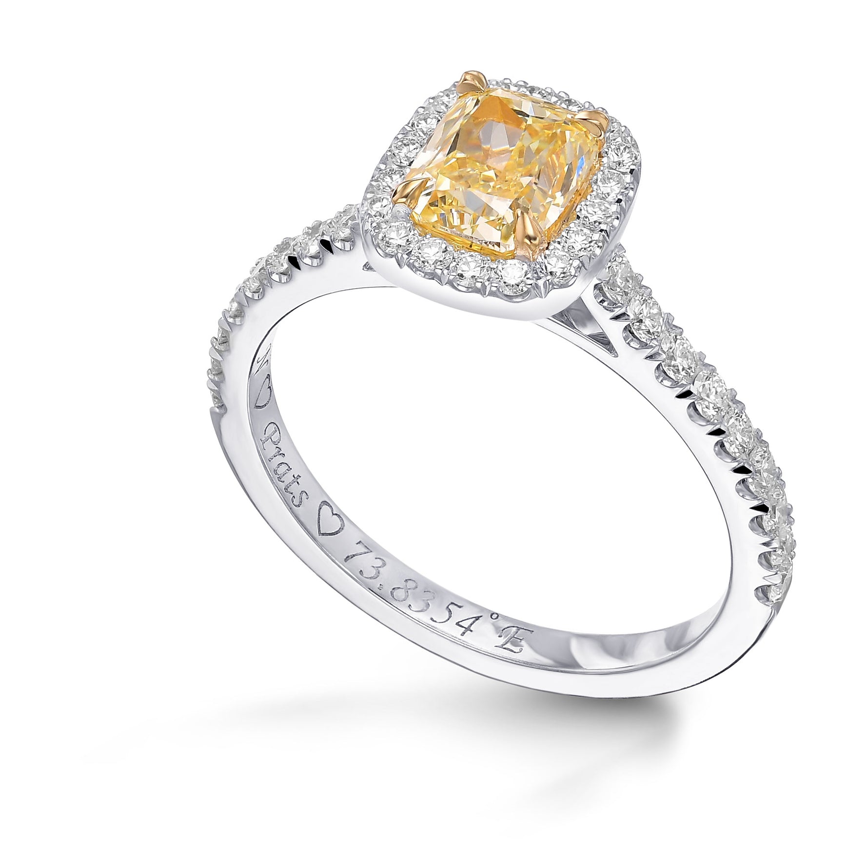 Fancy Yellow Cushion Halo Diamond Ring