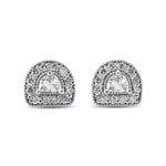 Collection Color Half Moon Halo Diamond Earrings