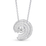 Faint Green Spiral Round Diamond Pendant