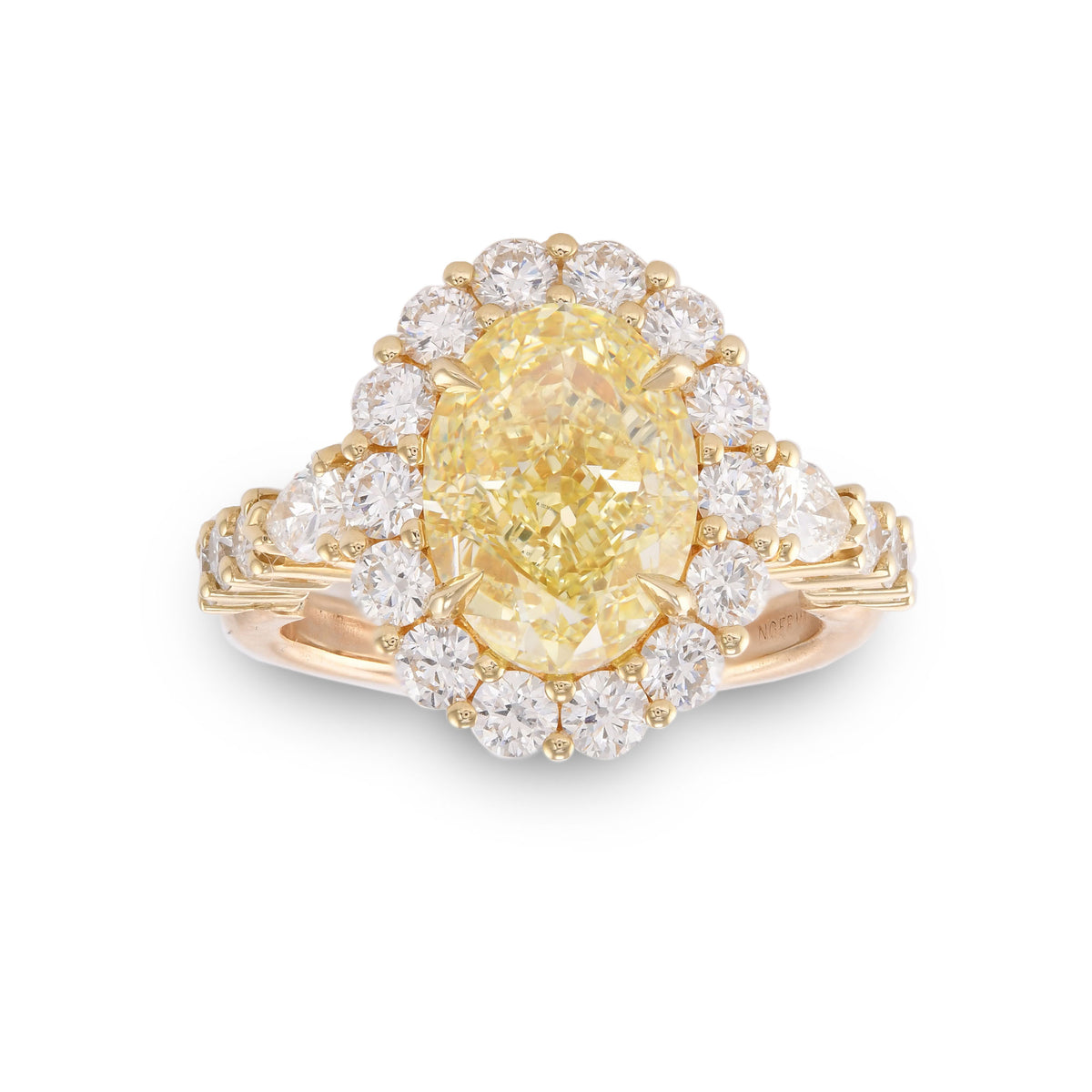Fancy Yellow Oval Diamond Halo Ring