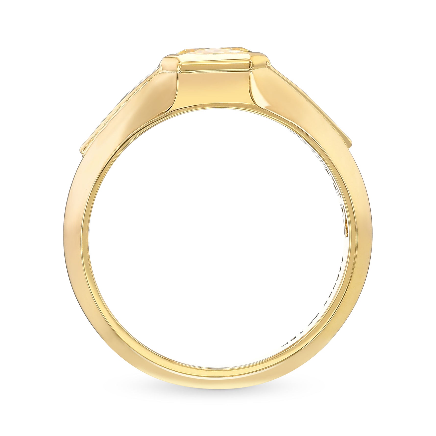 Light Yellow Radiant Diamond Men's Ring