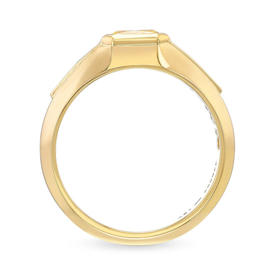 Light Yellow Radiant Diamond Men's Ring