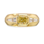 Light Yellow Radiant Diamond Men's Ring