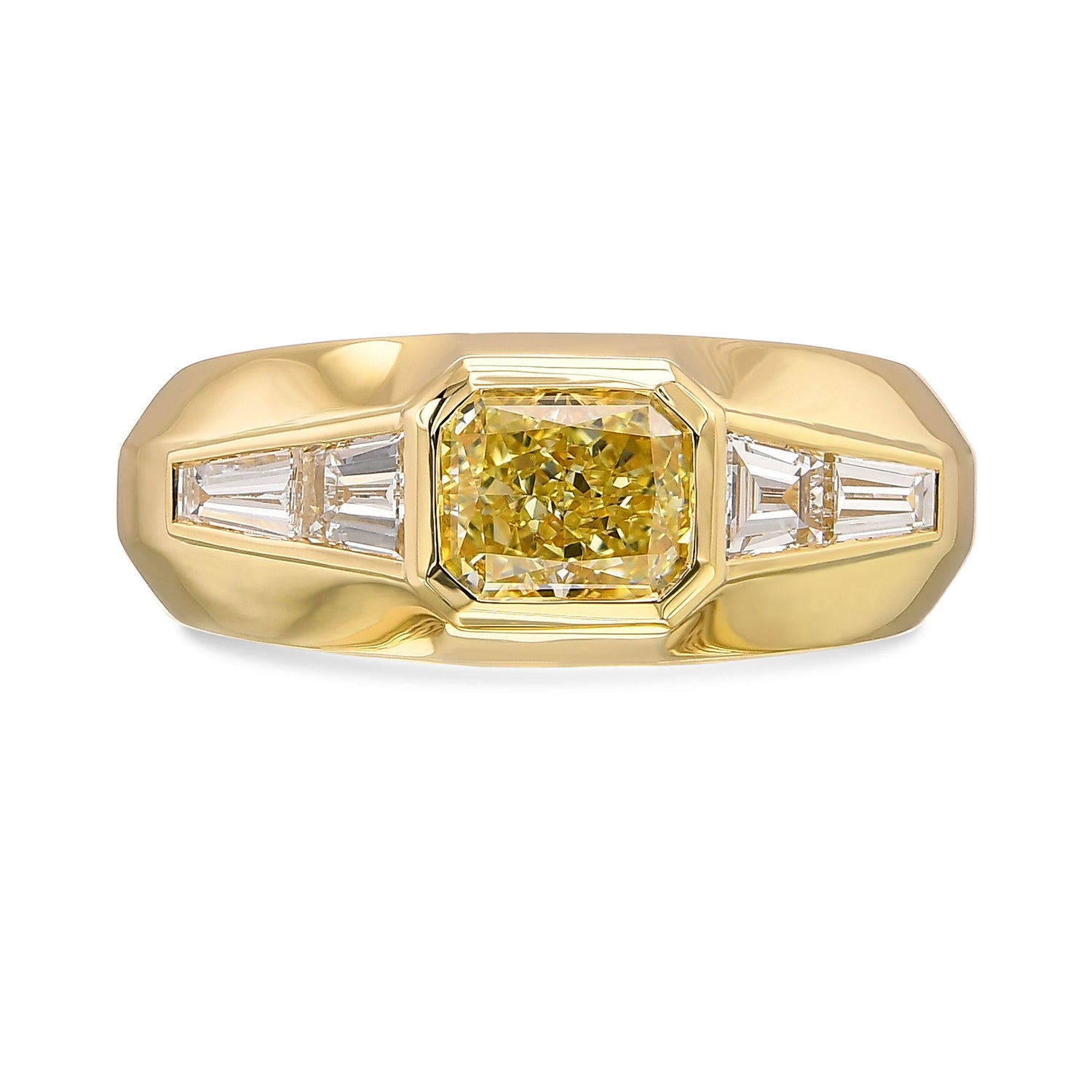 Light Yellow Radiant Diamond Men's Ring