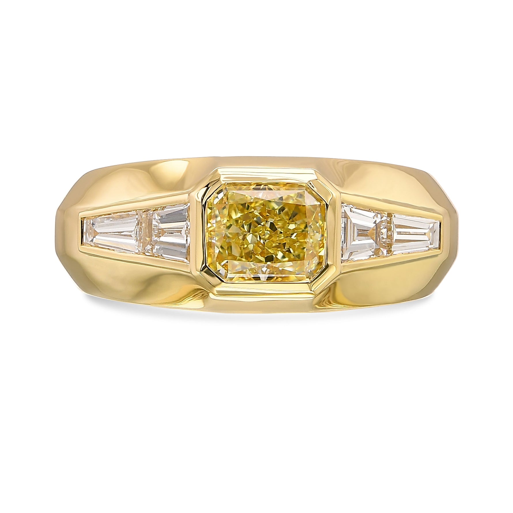 Light Yellow Radiant Diamond Men's Ring