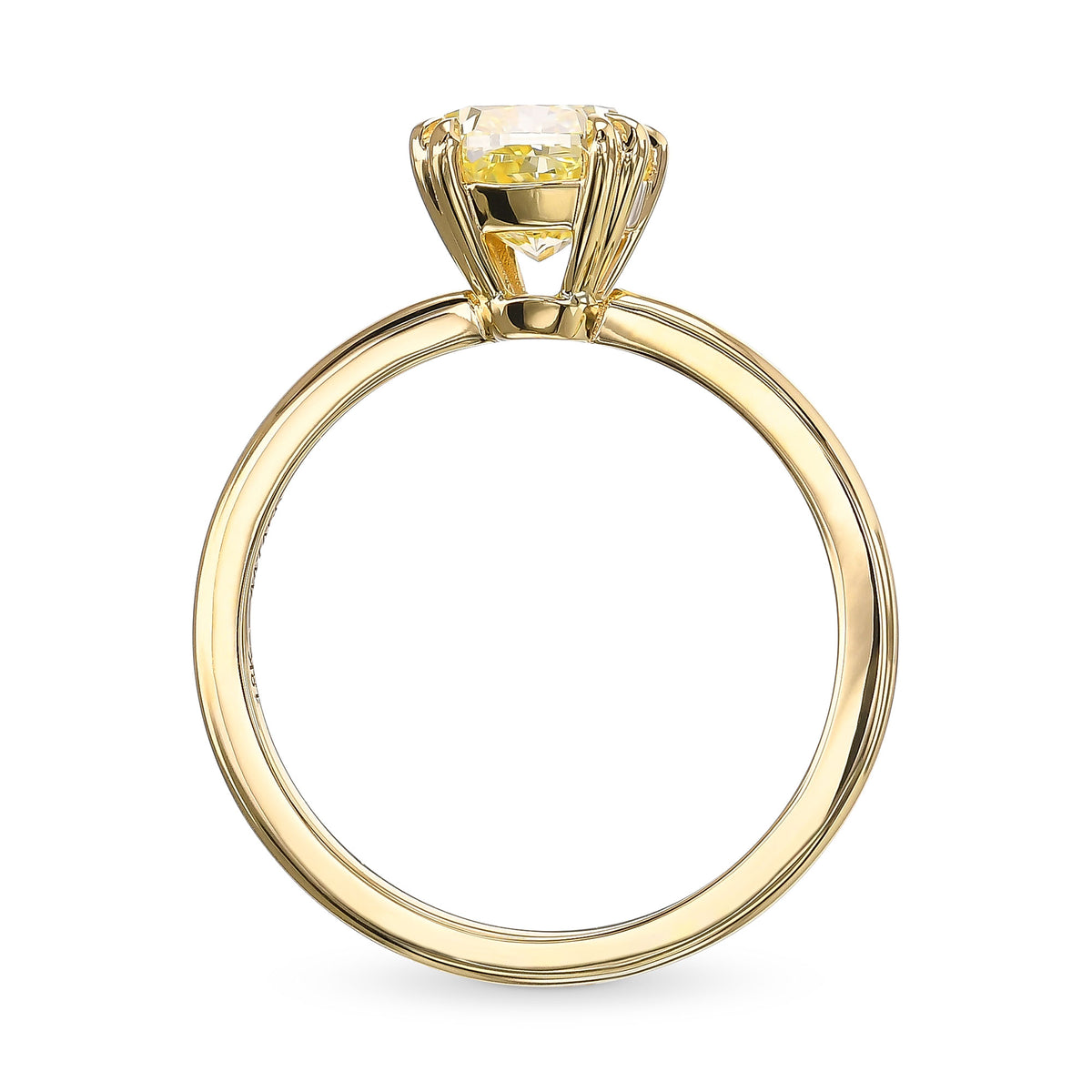 Fancy Yellow Cushion Solitaire Diamond Ring