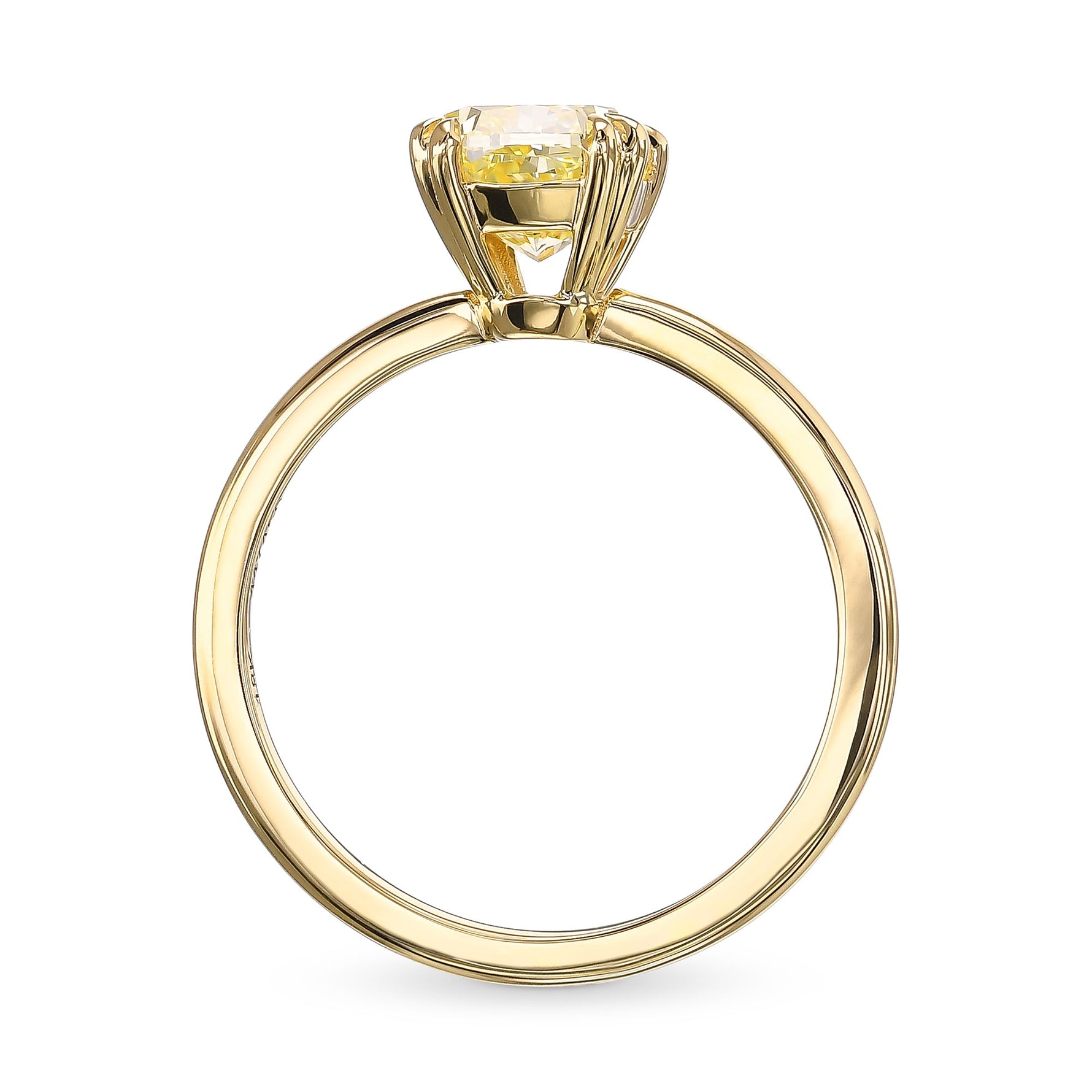 Fancy Yellow Cushion Solitaire Diamond Ring