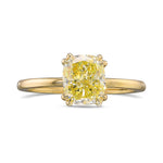 Fancy Yellow Cushion Solitaire Diamond Ring