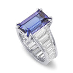 Tanzanite Baguette and Diamond Full Eternity Ring