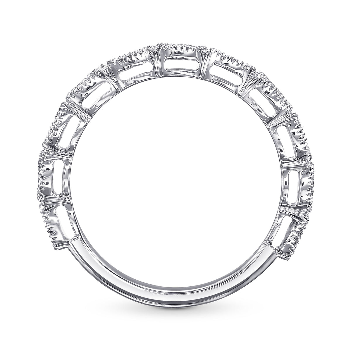 Fancy Light Pink & Colorless Round Brilliant Diamond Band