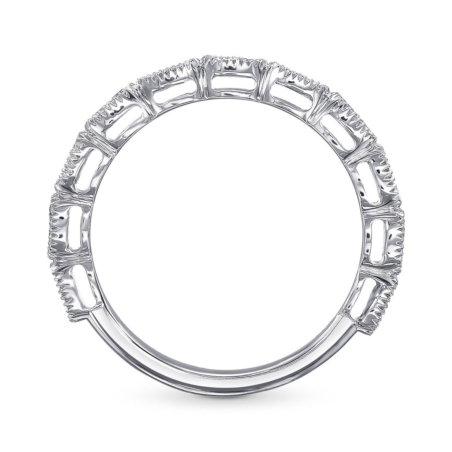 Fancy Light Pink & Colorless Round Brilliant Diamond Band