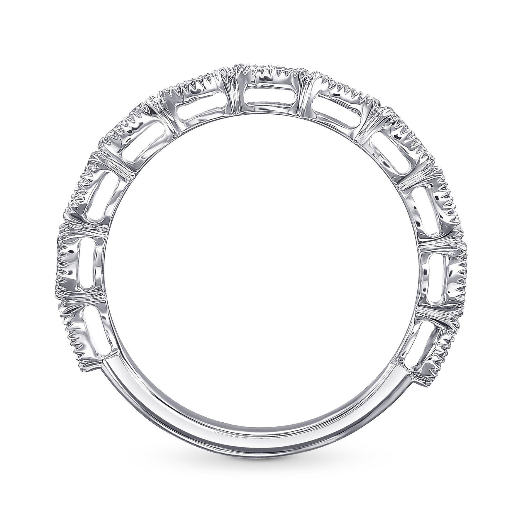 Fancy Light Pink & Colorless Round Brilliant Diamond Band