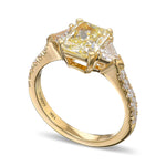 Fancy Yellow Radiant Diamond 3-stone Ring
