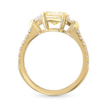 Fancy Yellow Radiant Diamond 3-stone Ring