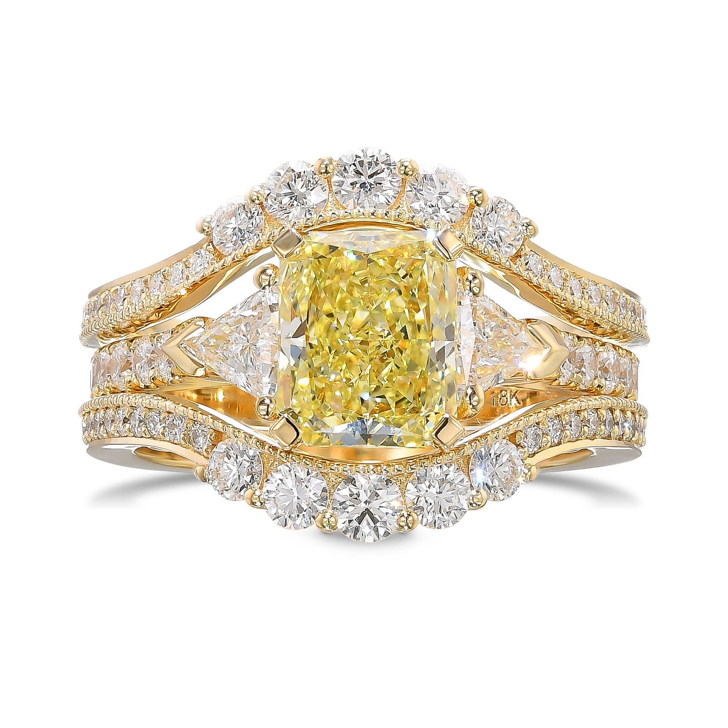 Diamond Wedding Milgrain Jacket Ring