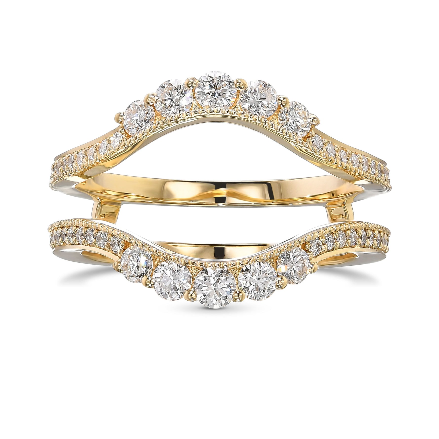 Diamond Wedding Milgrain Jacket Ring