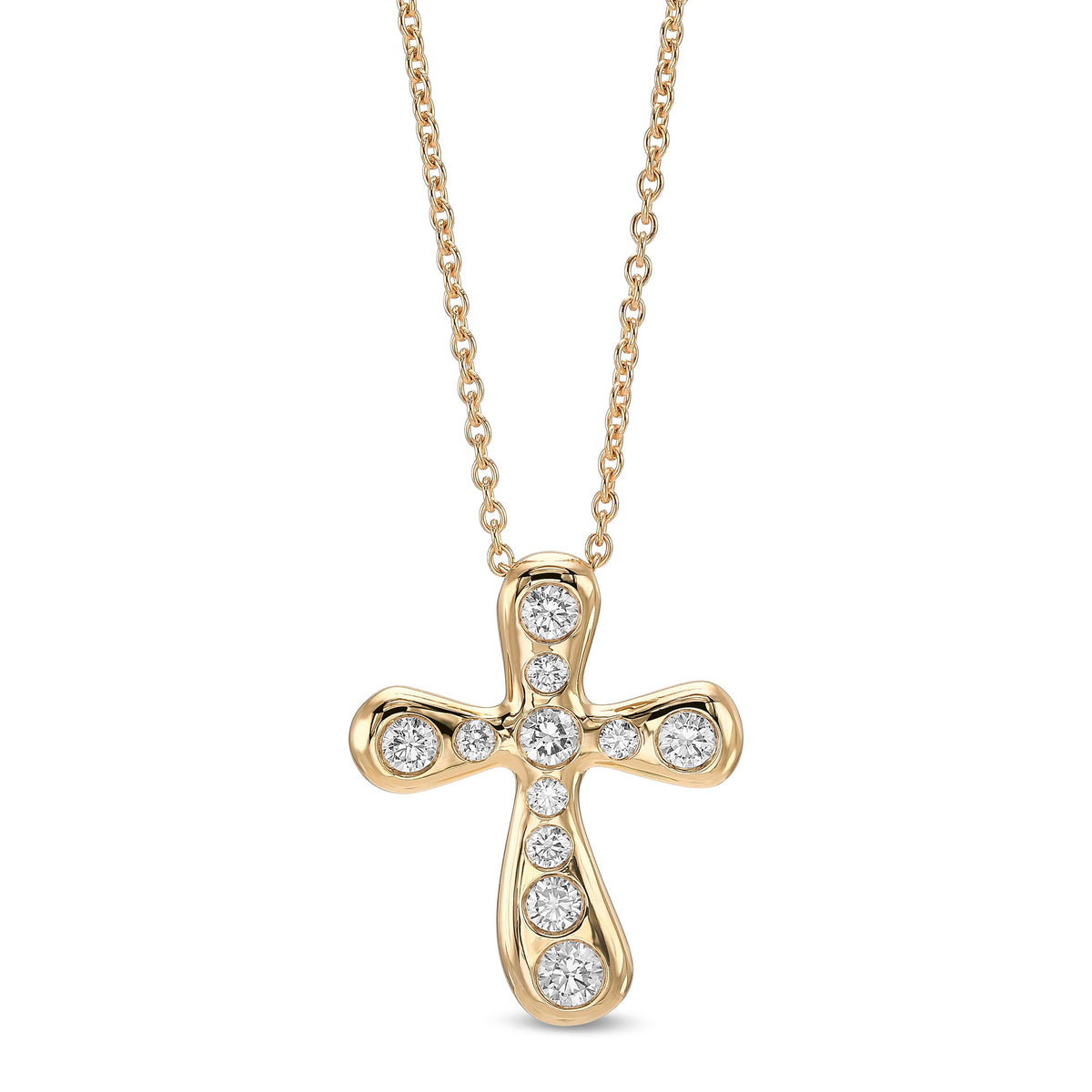 Diamond Cross Bezel Pendant