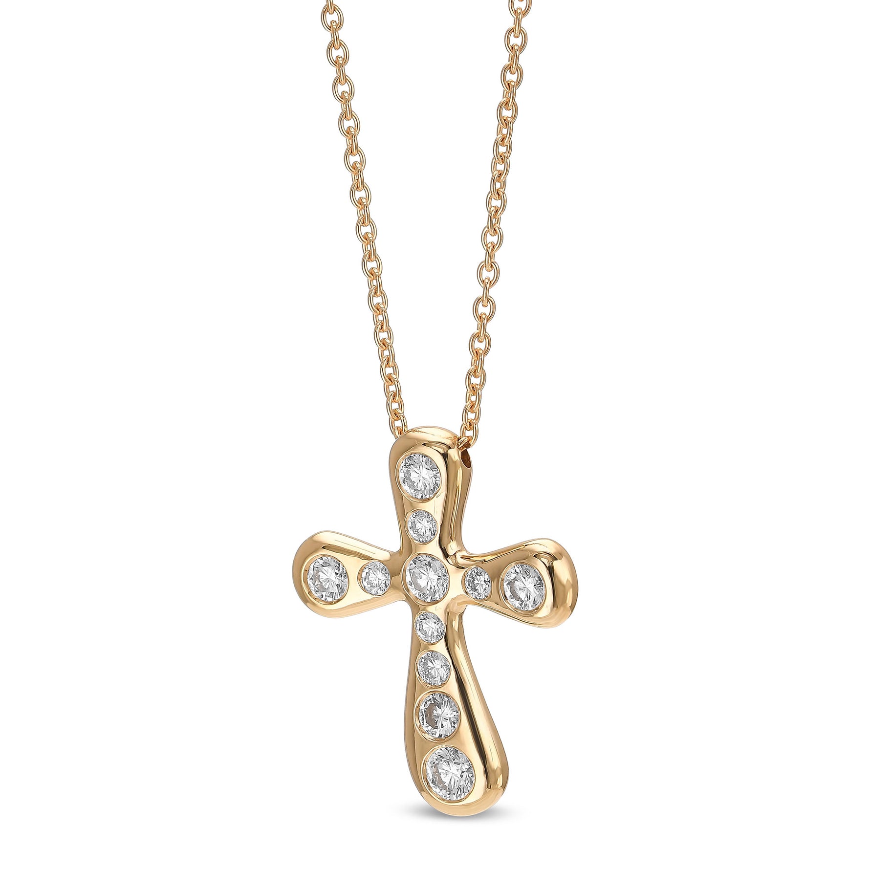Diamond Cross Bezel Pendant