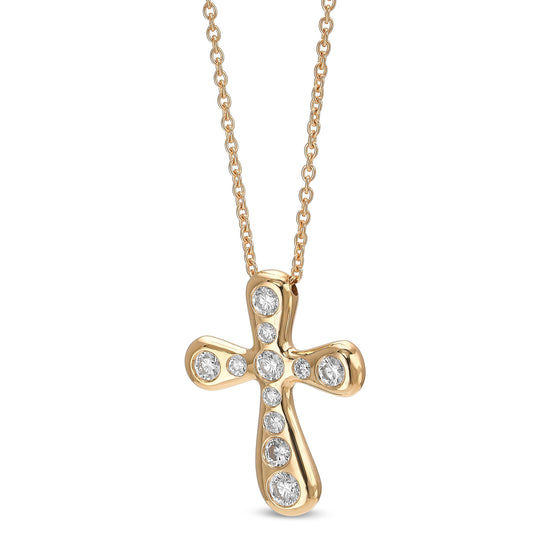 Diamond Cross Bezel Pendant