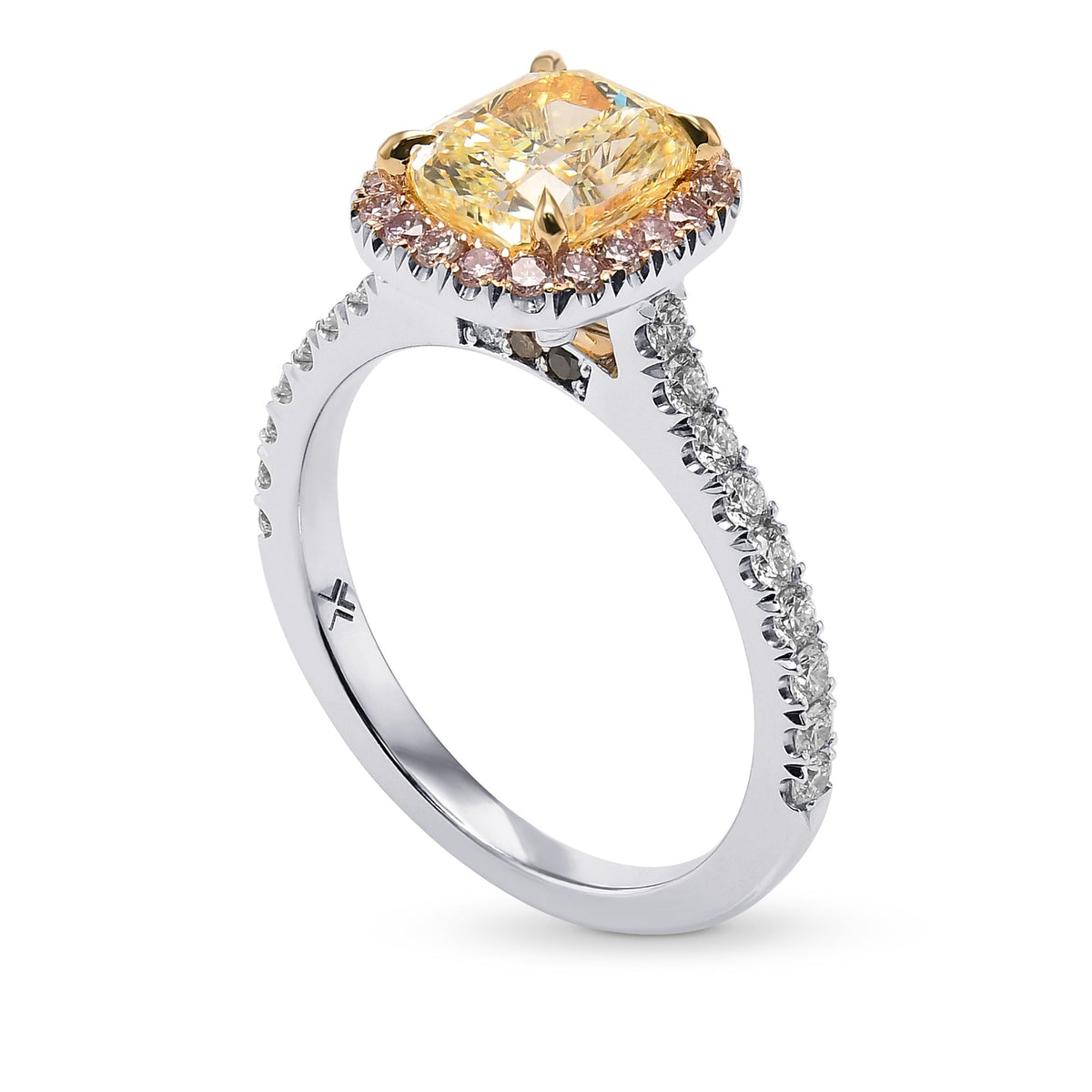 Fancy Light Yellow Cushion Halo Diamond Ring