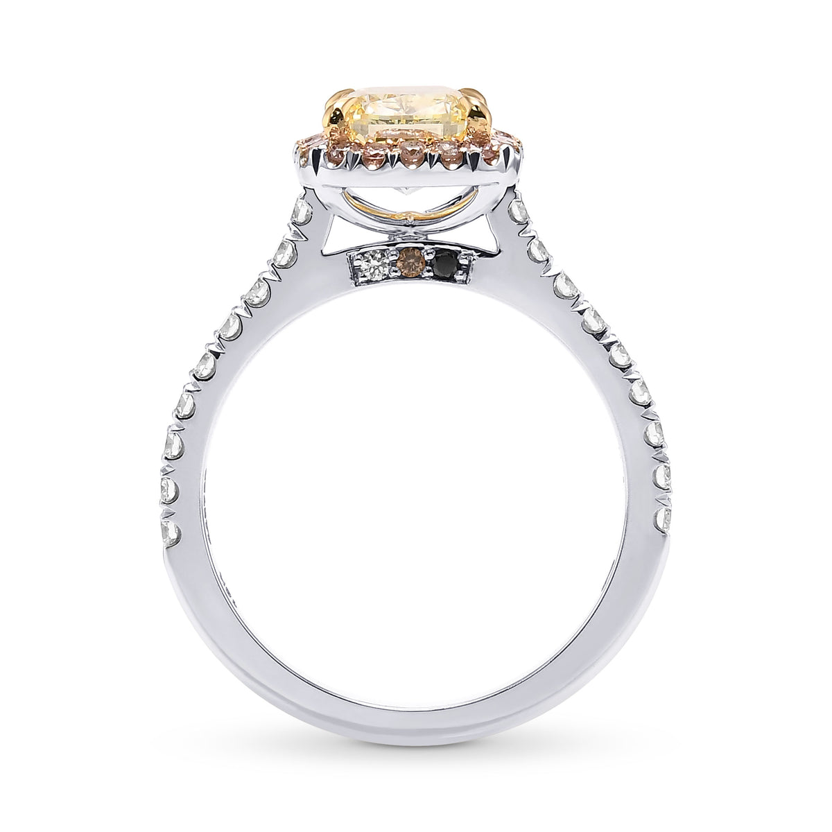 Fancy Light Yellow Cushion Halo Diamond Ring
