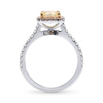 Fancy Light Yellow Cushion Halo Diamond Ring