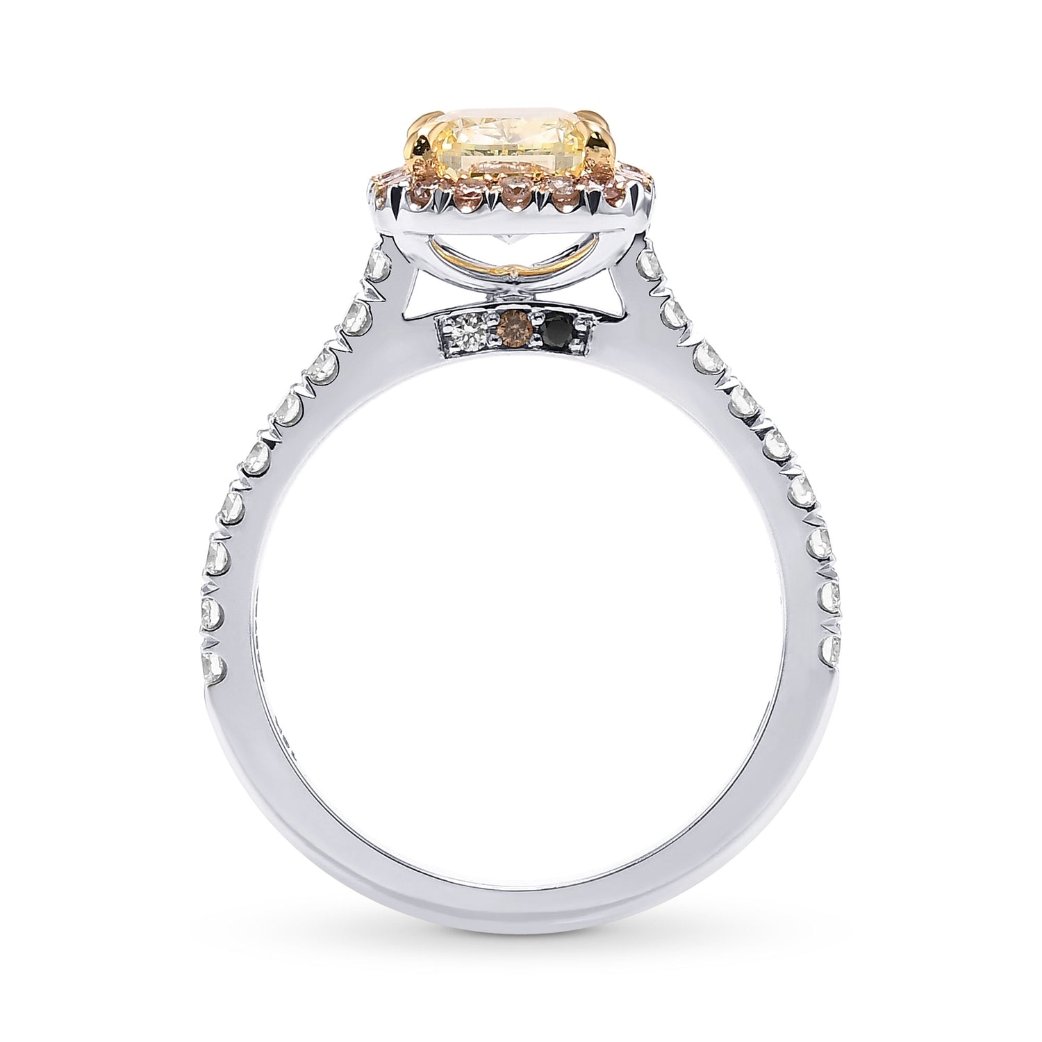 Fancy Light Yellow Cushion Halo Diamond Ring