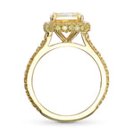 Fancy Yellow Radiant Halo Diamond Ring