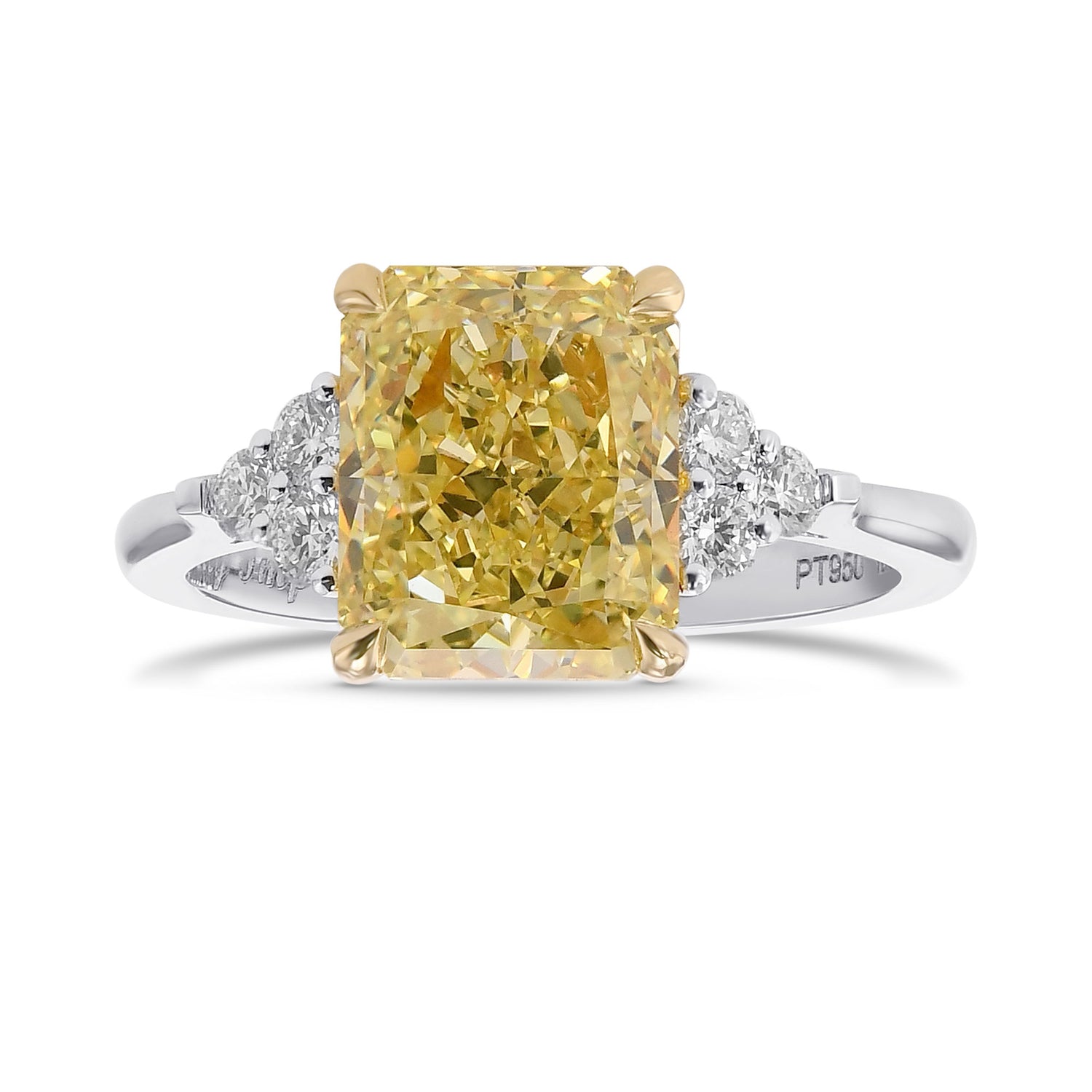 Fancy Intense Yellow Radiant Diamond Engagement & Wedding Ring Set