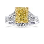 Fancy Intense Yellow Radiant Diamond Engagement & Wedding Ring Set
