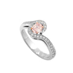 Light Pink Oval Diamond Cross-Over Ring