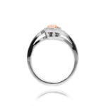 Light Pink Oval Diamond Cross-Over Ring